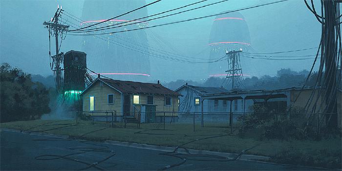 **By Local Servers** by Simon Stålenhag